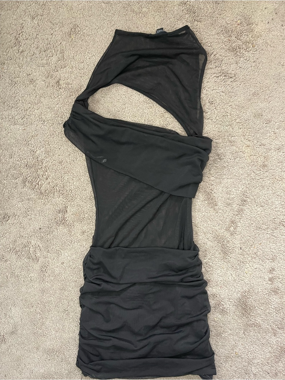 PrettyLittleThing Black Cutout Ruched Camisole Dress